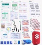 Evantek First Aid Kit Medical Med - 155 Pcs Kit Waterproof Emergency Kit for Camping Hiking Home Outdoor Truck Vehicle Car Fishing Travel Biking (RED) 1