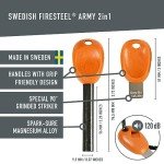 Light My Fire Flint Fire Starter Ferro Rod Survival Tool Fire Steel Army - Bushcraft Gear PRO Flint and Steel Magnesium Fire Starter Kit 3/8” 2-in-1 Fire Starters for Campfires-12,000 Strikes