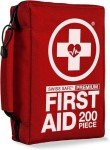 Swiss Safe 2-in-1 First Aid Kit for Car, Travel & Home, Businesses - Bonus Mini Kit for Medical Emergency Aid, Survival, Camping - FSA & HSA Eligible - 200 Pcs, Medium FAK
