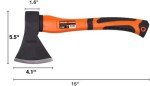 Edward Tools Wood Axe - Heavy Duty Small Camp Hatchet with Sheath - for Splitting Wood, Kindling - Forged Steel Blade with No Slip Handle - Throwing Hatchet and Axe