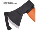 Edward Tools Wood Axe - Heavy Duty Small Camp Hatchet with Sheath - for Splitting Wood, Kindling - Forged Steel Blade with No Slip Handle - Throwing Hatchet and Axe