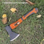 Edward Tools Wood Axe - Heavy Duty Small Camp Hatchet with Sheath - for Splitting Wood, Kindling - Forged Steel Blade with No Slip Handle - Throwing Hatchet and Axe