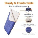 Amazon Basics 30°F Cool Weather Sleeping Bag, 75 x 33 Inches, Blue