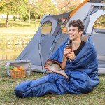 Amazon Basics 30°F Cool Weather Sleeping Bag, 75 x 33 Inches, Blue