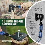 Mossy Oak Hatchet and Machete Knife Set with Sheath, One-Piece Axe & Hunting Knives with Paracord Handle, Zoomable Flashlight, Many Other Tools, Ideal Gift for Men Who Likes Hunting Outdoor Adventure