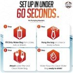 Practical Survival Gravity Water Filtration System – 2 High Capacity Lightweight Hanging Bags for Backpacking, Camping, Survival, Hiking, Hunting - Dirty, Clean Water Bags and Water Filter Included