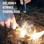 UCO Titan Fire striker Ferro Rod Fire Starting Survival Tool with Tether and Multitool, 20,000+ Strikes