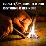 UCO Titan Fire striker Ferro Rod Fire Starting Survival Tool with Tether and Multitool, 20,000+ Strikes
