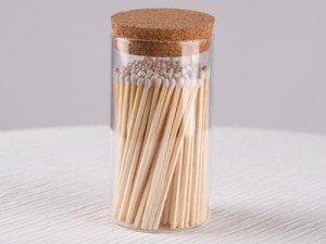 Noblesse Colored Safety Matches | 4-Inch Long Matches in Glass Jar | Perfect for Lighting Candles | 150 Pıeces | 10 Candles And Extra Empty Jar Gıft (WHİTE)