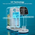 Countertop Reverse Osmosis System Water Filter with UV, 5:1 Pure to Drain, 5 Stage RO Water Filtration, Portable No Installation Water Purifier, Countertop Filtration for Home, Off White