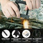 Fire Starter Survival Tool, Ferro Rod Fire Starter Kit & Backpacking Multitool, Fire Starter Survival (Green, Length:3.15"(8cm) Diameter:1/3"(8mm))