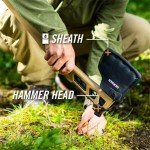 Gerber Gear Bushcraft Axe - Camping Survival Bushcraft Axe with Sheath - Features Hammerhead & Water-Resistant Compartments - Coyote Brown
