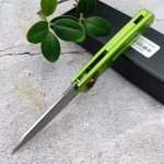 Generic 6.7in EDC Pocket Folding Knife, Assisted Button lock knife Knife for Men, 8Cr13Mov Blade, Aviation Aluminum Green Handle with Belt Clip, Portable for Camping Survival