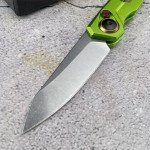 Generic 6.7in EDC Pocket Folding Knife, Assisted Button lock knife Knife for Men, 8Cr13Mov Blade, Aviation Aluminum Green Handle with Belt Clip, Portable for Camping Survival