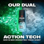 AXE Dual Action Body Spray Deodorant for Long Lasting Odor Protection Cool Ocean All Day Fresh Scent Mens Deodorant Formulated Without Aluminum, 4 Oz (Pack of 4)