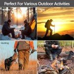 HX OUTDOORS Extra Sharp Bushcraft Knife with Fire Starter, Premium D2 Steel Fixed Blade Survival Camping Knife with Plastic Sheath for Outdoor, Hiking, Backpacking(Black)
