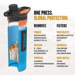 GRAYL GeoPress 24 oz Water Purifier Bottle - Filter for Hiking, Camping, Survival, Travel (Bali Blue)