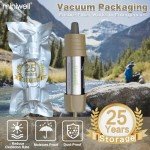 Miniwell L630 Portable Water Filter with Upgraded Vacuum Packaging - 25 Year Storage, Long Lasting and Versatile Usage Options, 2 Pack Filter and 1L Bottles