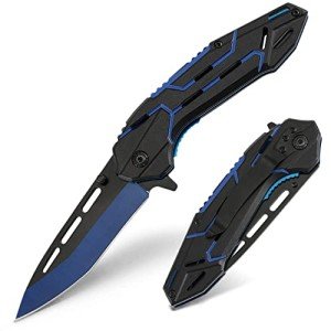 VIFUNCO Pocket Knife for Men, EDC Tactical Knife with Clip, Liner Lock, Stainless Steel Sharp Pocket Knives for Outdoor, Survival Camping Hiking, Gifts for Dad Him Husband