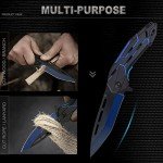 VIFUNCO Pocket Knife for Men, EDC Tactical Knife with Clip, Liner Lock, Stainless Steel Sharp Pocket Knives for Outdoor, Survival Camping Hiking, Gifts for Dad Him Husband