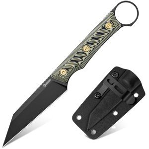 NedFoss RAVEN EDC Fixed Blade Knife with Sheath, 3.4" 14C28N Steel Hunting Knife with G10 Handle, Camping Fixed Blade Small EDC Knives for Hiking, Survival