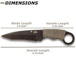 Master USA MU-1119GC Tactical Neck Knife, Black Blade, Cord-Wrapped Steel Handle, 6.75-Inch Overall, Grey Camo