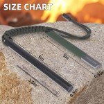 NESAYVER Fire Starter Survival Tool,6 x1/2 in Thick Hexagon Ferro Rod Fire Striker Kit with Paracord Lanyard for Hiking, Camping, Emergency Flint and Steel Up to 20000 Strikes, Tinder Rope Green