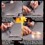 NESAYVER Fire Starter Survival Tool,6 x1/2 in Thick Hexagon Ferro Rod Fire Striker Kit with Paracord Lanyard for Hiking, Camping, Emergency Flint and Steel Up to 20000 Strikes, Tinder Rope Green