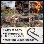 NESAYVER Fire Starter Survival Tool,6 x1/2 in Thick Hexagon Ferro Rod Fire Striker Kit with Paracord Lanyard for Hiking, Camping, Emergency Flint and Steel Up to 20000 Strikes, Tinder Rope Green