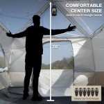 REDCAMP Canopy Camping Tent for Pop Up Canopy Tent, Inner Tent with Mesh Window, Converts Straight Leg 10'x10' or 10'x20' Canopy into Camping Tent, Fits 4-6 Person, Khaki(Frame/Shelter NOT Included)