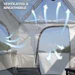 REDCAMP Canopy Camping Tent for Pop Up Canopy Tent, Inner Tent with Mesh Window, Converts Straight Leg 10'x10' or 10'x20' Canopy into Camping Tent, Fits 4-6 Person, Khaki(Frame/Shelter NOT Included)