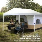 REDCAMP Canopy Camping Tent for Pop Up Canopy Tent, Inner Tent with Mesh Window, Converts Straight Leg 10'x10' or 10'x20' Canopy into Camping Tent, Fits 4-6 Person, Khaki(Frame/Shelter NOT Included)