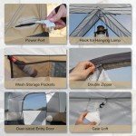 REDCAMP Canopy Camping Tent for Pop Up Canopy Tent, Inner Tent with Mesh Window, Converts Straight Leg 10'x10' or 10'x20' Canopy into Camping Tent, Fits 4-6 Person, Khaki(Frame/Shelter NOT Included)