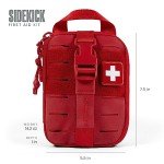 My Medic Sidekick - Camping Hiking and Backpacking First Aid Kit - 70 Items - HSA and FSA Eligible - Small Ifak Great for Travel or Motorcycle - Portable Emergency Kit – Red