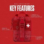 My Medic Sidekick - Camping Hiking and Backpacking First Aid Kit - 70 Items - HSA and FSA Eligible - Small Ifak Great for Travel or Motorcycle - Portable Emergency Kit – Red