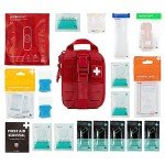 My Medic Sidekick - Camping Hiking and Backpacking First Aid Kit - 70 Items - HSA and FSA Eligible - Small Ifak Great for Travel or Motorcycle - Portable Emergency Kit – Red