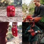 My Medic Sidekick - Camping Hiking and Backpacking First Aid Kit - 70 Items - HSA and FSA Eligible - Small Ifak Great for Travel or Motorcycle - Portable Emergency Kit – Red