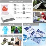 GPUSFAK Emergency Survival Kit, Camping First Aid Survival Kit with Molle Pouch for Earthquake Preparedness Outdoor Adventure, Black