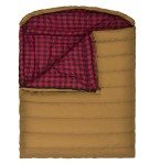 TETON Sports Canvas Mammoth Queen-Size Double Sleeping Bag; Warm and Comfortable for Family Camping , Brown Canvas, 94" x 62"