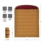 TETON Sports Canvas Mammoth Queen-Size Double Sleeping Bag; Warm and Comfortable for Family Camping , Brown Canvas, 94" x 62"