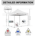 Eurmax USA Standard 10x10ft Patio Pop Up Canopy Tent for Outdoor Events Commercial Instant Canopies with Heavy Duty Roller Bag,Bonus 4 Canopy Sand Bags (Black)