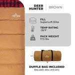 TETON Sports Deer Hunter -35 Degree Sleeping Bags. Warm and Comfortable Camping Sleeping Bag, TETON Tough Canvas Shell for Camping, Hunting, and Cold Weather
