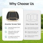 Alvantor Screen House Room Camping Tent Outdoor Canopy Pop Up Sun Shade Hexagon Shelter Mesh Walls Not Waterproof 10'x10' Beige Patent Pending