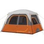 CORE 6 Person Straight Wall Cabin Tent | Portable Camp Tent with Carry Bag for Outdoor Car Camping | Included Gear Loft Organizer for Camping Accessories