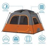 CORE 6 Person Straight Wall Cabin Tent | Portable Camp Tent with Carry Bag for Outdoor Car Camping | Included Gear Loft Organizer for Camping Accessories