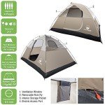4 Person Camping Tent - Water-Resistant Family Tent for Camping with Removable Rain Fly, Storage Pocket, and Carrying Bag by Wakeman Outdoors (Tan)