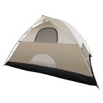 4 Person Camping Tent - Water-Resistant Family Tent for Camping with Removable Rain Fly, Storage Pocket, and Carrying Bag by Wakeman Outdoors (Tan)