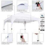 Yaheetech 10x10 Pop Up Canopy Tent with Vent, Easy Set Up Tent, Instant Sun Shelter Canopy with Wheeled Bag, 4 Sandbags, 12 Stakes & 4 Ropes, for Parties, Beach, Outdoor, White