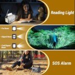 Emergency Radio Solar Crank Battery - 16000mAh/59200mWh Portable Survival Weather Radio AM FM NOAA Powered Phone Charger with LED Flashlight, Reading Lamp, SOS Alarm, Headphone Jack, Grey