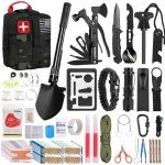 LUXMOM Survival Kit and First Aid Kit, 142Pcs Professional Survival Gear and Equipment with Molle Pouch, for Men Camping Outdoor Adventure/Gifts for Men Dad Christmas